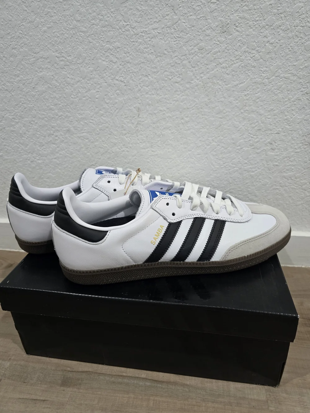 Adidas Samba White with Black Stripes Sneakers